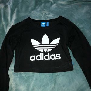 Long Sleeve Adidas Crop Top